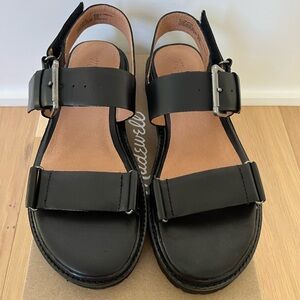 New Madewell The Cady Lugsole Buckle Sandal, Black 7